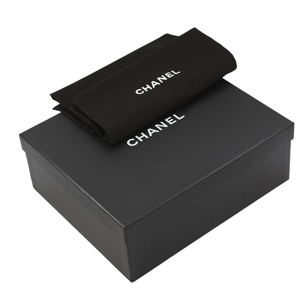 CHANEL Back-to-college loafers BlackG39190 Shiny Calf Leather Size 38