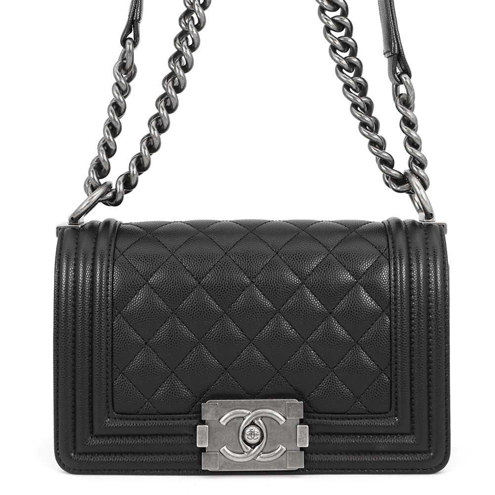 CHANEL Boy Chanel ChainShoulder Bag BlackA67085 Caviar Leather Size 20