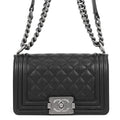 CHANEL Boy Chanel ChainShoulder Bag BlackA67085 Caviar Leather Size 20