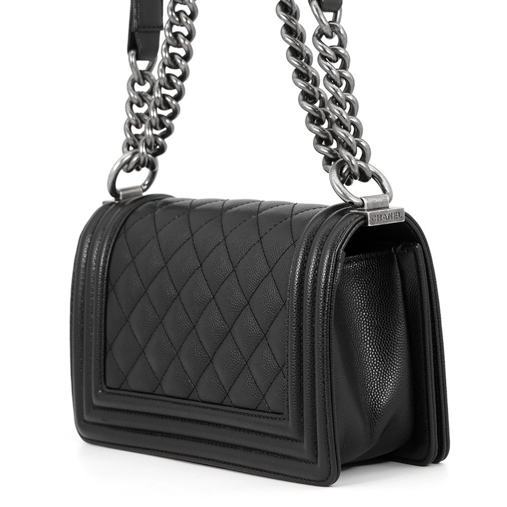CHANEL Boy Chanel ChainShoulder Bag BlackA67085 Caviar Leather Size 20