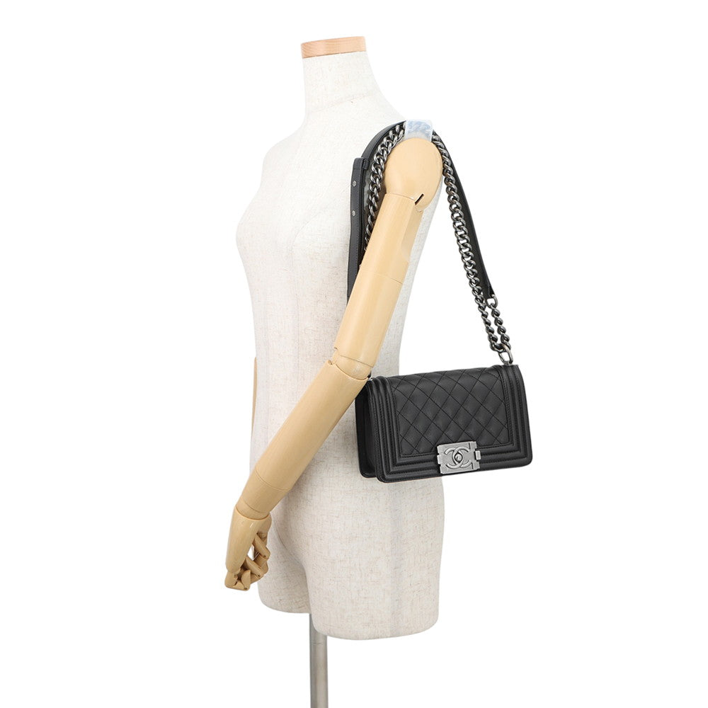 CHANEL Boy Chanel ChainShoulder Bag BlackA67085 Caviar Leather Size 20