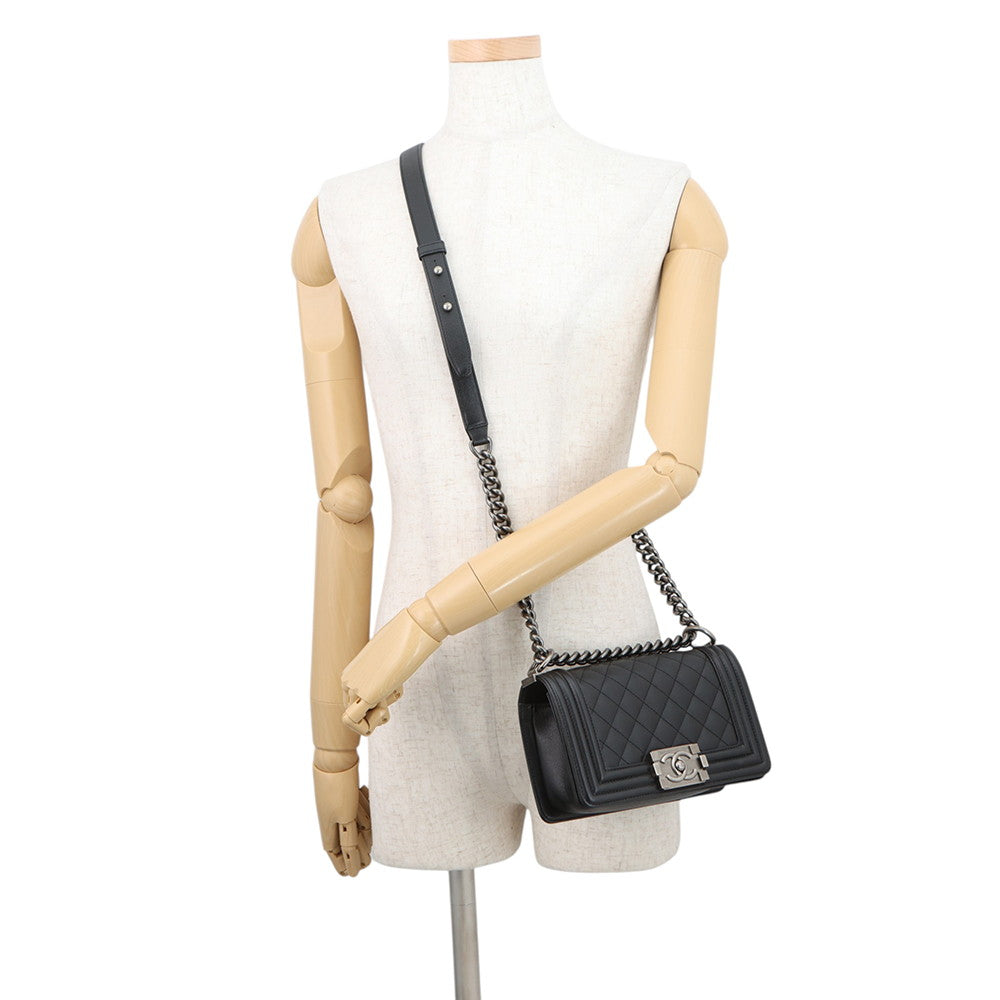 CHANEL Boy Chanel ChainShoulder Bag BlackA67085 Caviar Leather Size 20