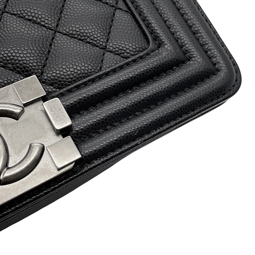 CHANEL Boy Chanel ChainShoulder Bag BlackA67085 Caviar Leather Size 20