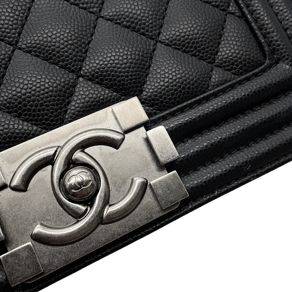 CHANEL Boy Chanel ChainShoulder Bag BlackA67085 Caviar Leather Size 20