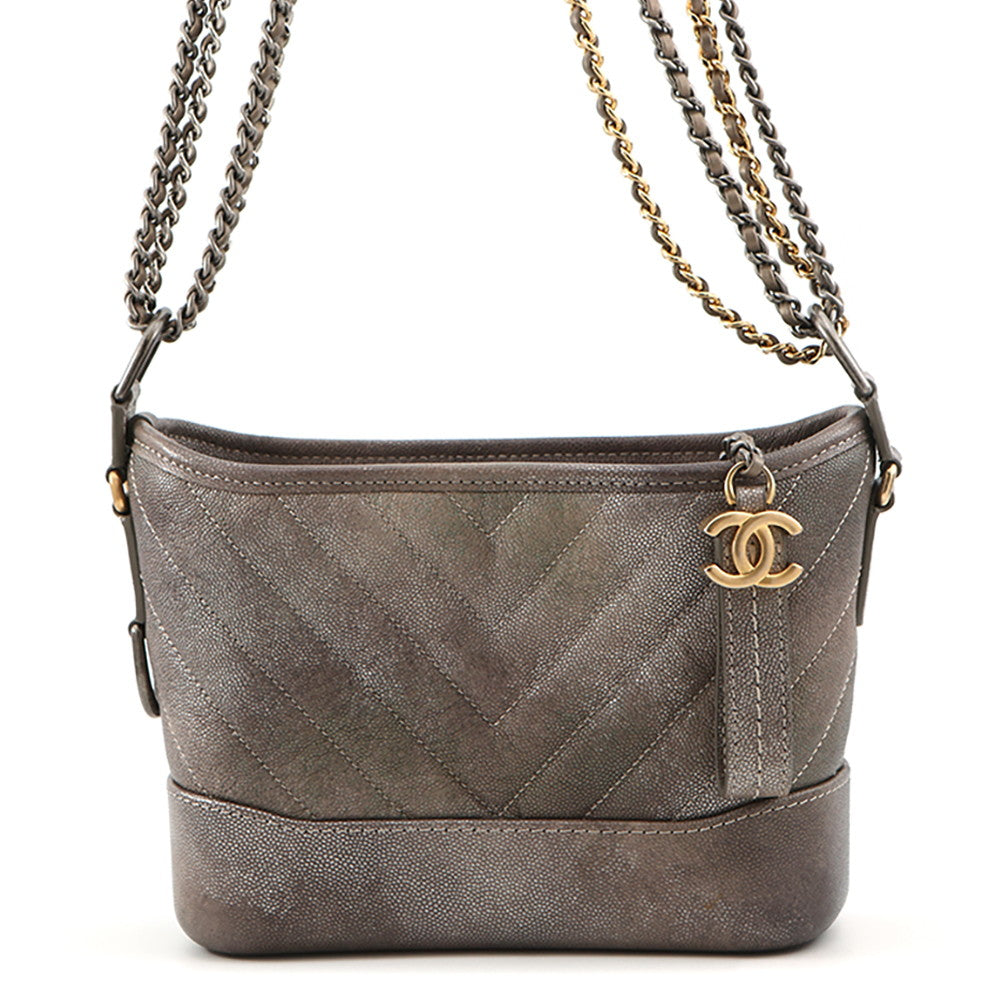 CHANEL Gabriel de CHANEL Hobo Bag Gray GradationA91810 Caviar Leather Size Small