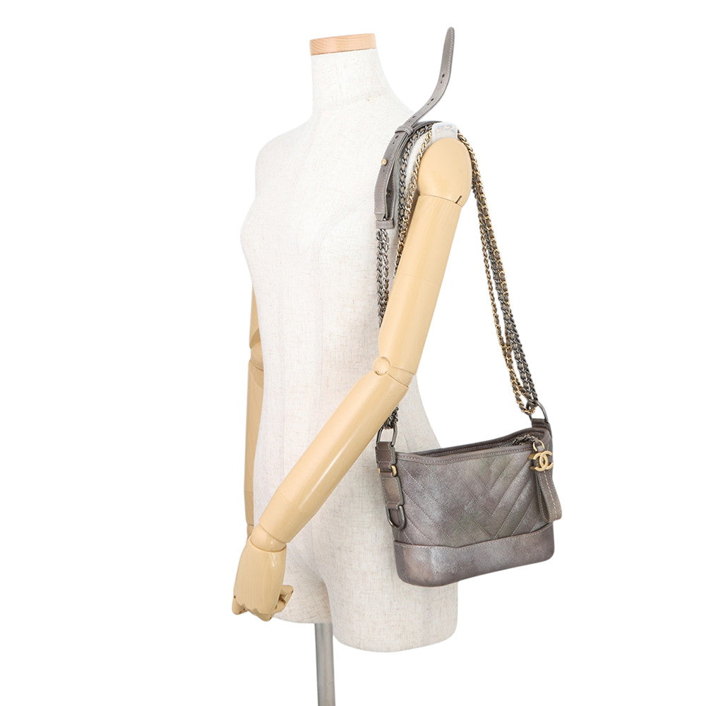 CHANEL Gabriel de CHANEL Hobo Bag Gray GradationA91810 Caviar Leather Size Small