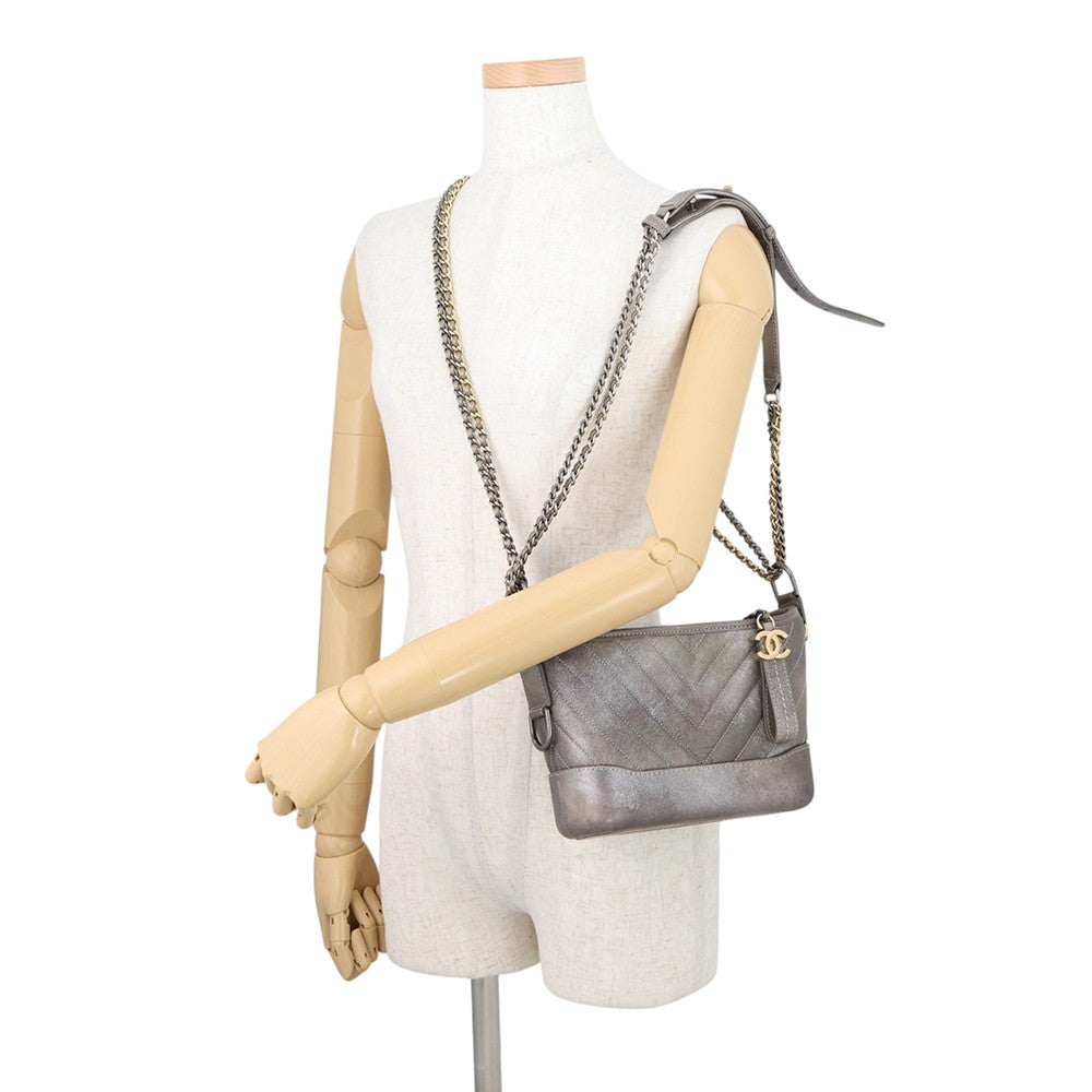 CHANEL Gabriel de CHANEL Hobo Bag Gray GradationA91810 Caviar Leather Size Small