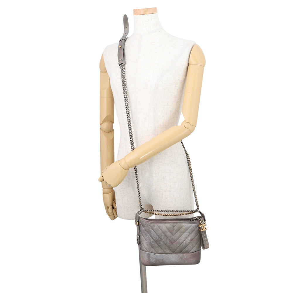 CHANEL Gabriel de CHANEL Hobo Bag Gray GradationA91810 Caviar Leather Size Small