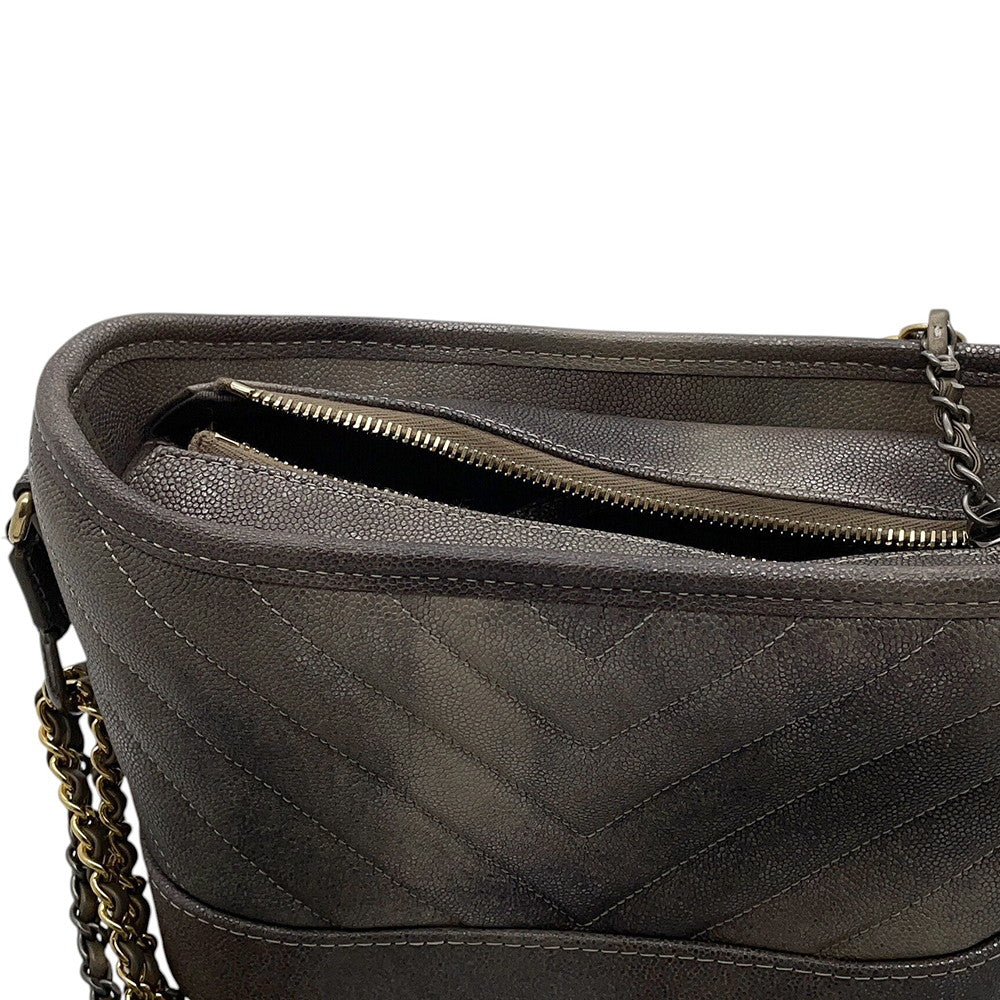 CHANEL Gabriel de CHANEL Hobo Bag Gray GradationA91810 Caviar Leather Size Small