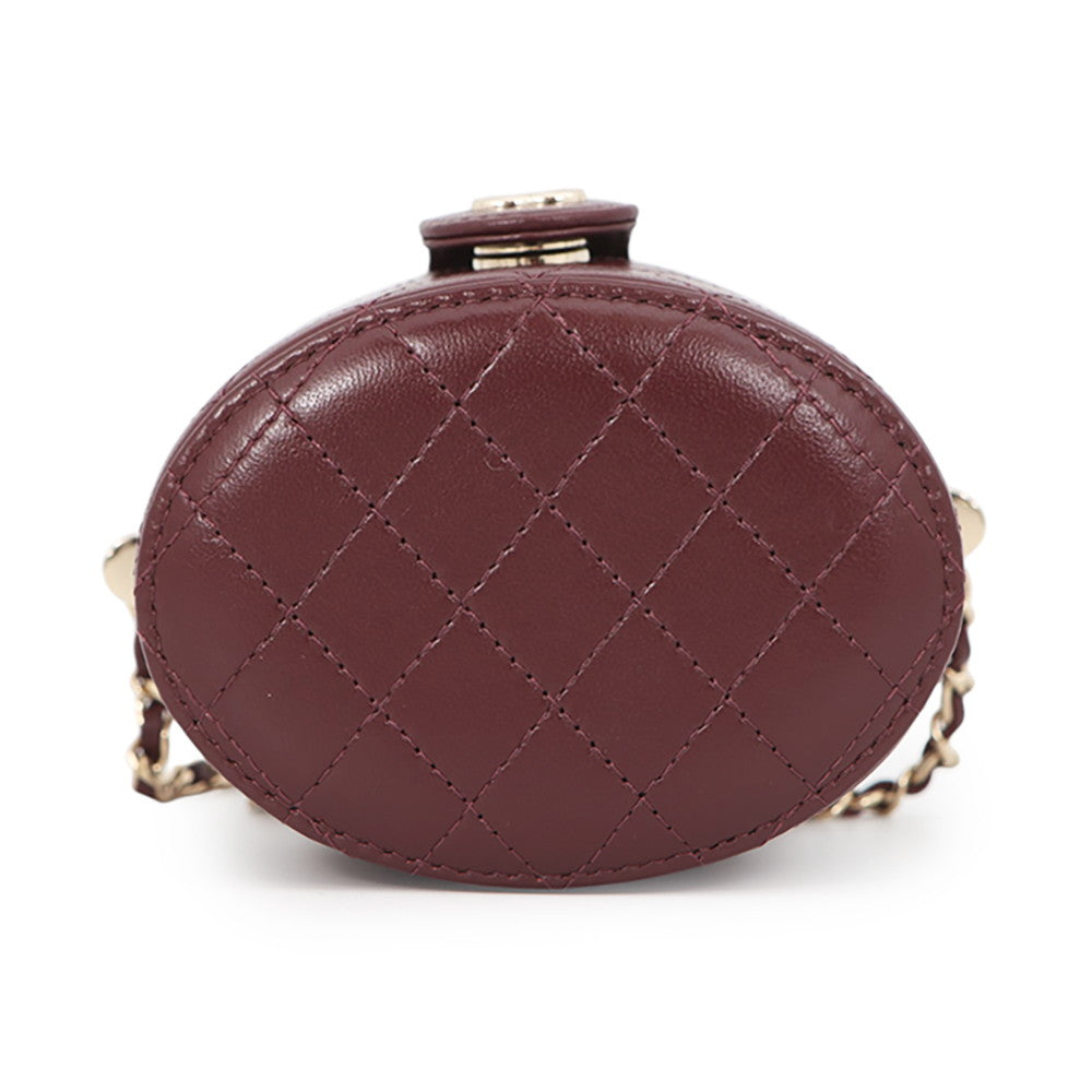 CHANEL Matelasse Small Vanity Chain Shoulder Bag BurgundyAP1573 Lambskin