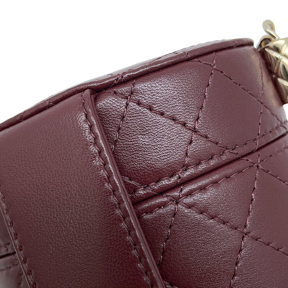 CHANEL Matelasse Small Vanity Chain Shoulder Bag BurgundyAP1573 Lambskin