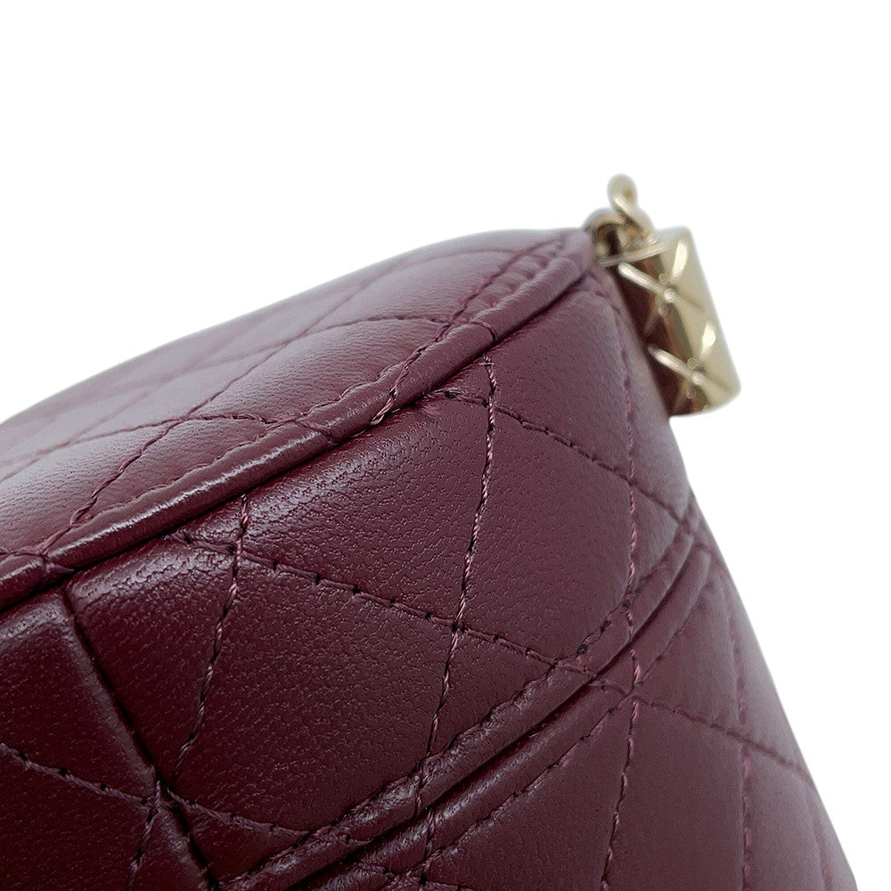 CHANEL Matelasse Small Vanity Chain Shoulder Bag BurgundyAP1573 Lambskin