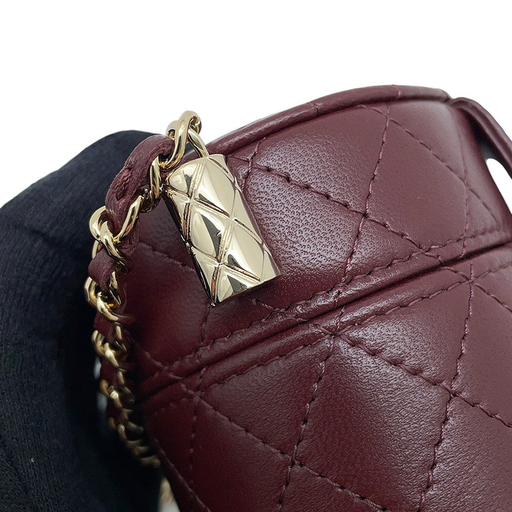 CHANEL Matelasse Small Vanity Chain Shoulder Bag BurgundyAP1573 Lambskin