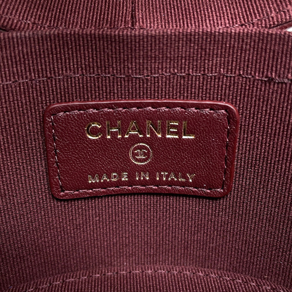 CHANEL Matelasse Small Vanity Chain Shoulder Bag BurgundyAP1573 Lambskin