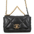 CHANEL CHANEL19 CC Logo ChainShoulder BlackAS1160 Shiny Lambskin