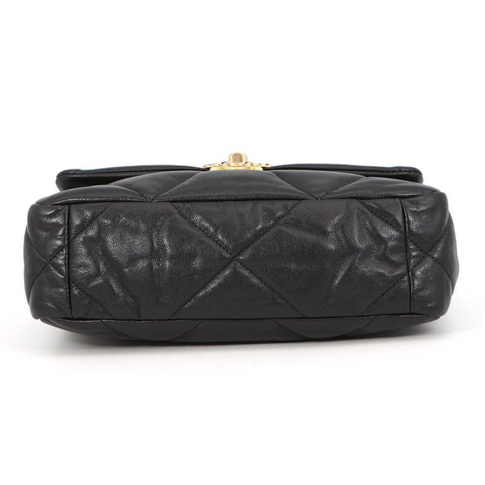 CHANEL CHANEL19 CC Logo ChainShoulder BlackAS1160 Shiny Lambskin