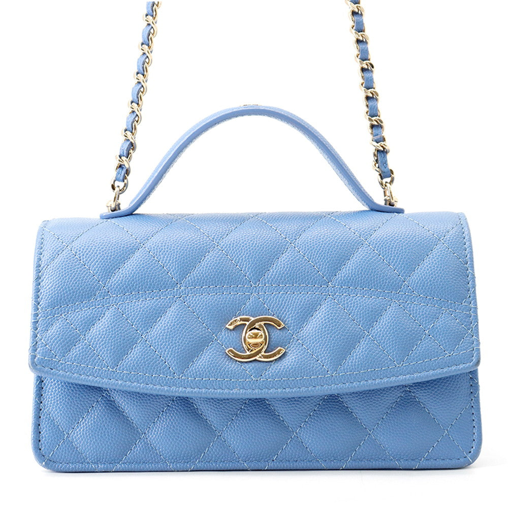 CHANEL Matelasse ChainShoulder Bag BlueAP4402 Caviar Leather