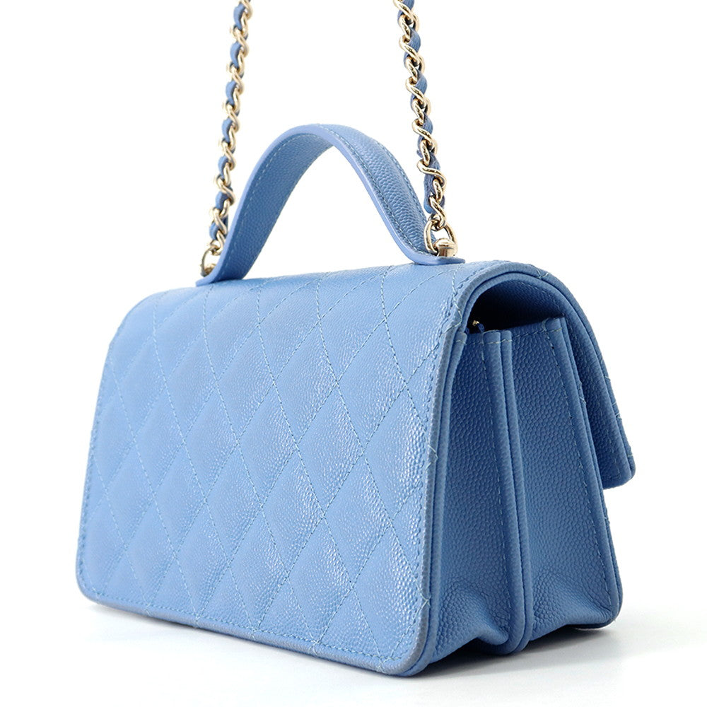 CHANEL Matelasse ChainShoulder Bag BlueAP4402 Caviar Leather