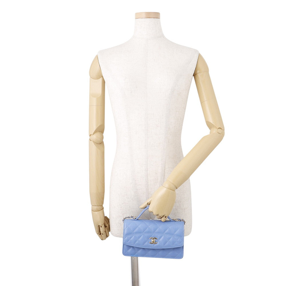 CHANEL Matelasse ChainShoulder Bag BlueAP4402 Caviar Leather