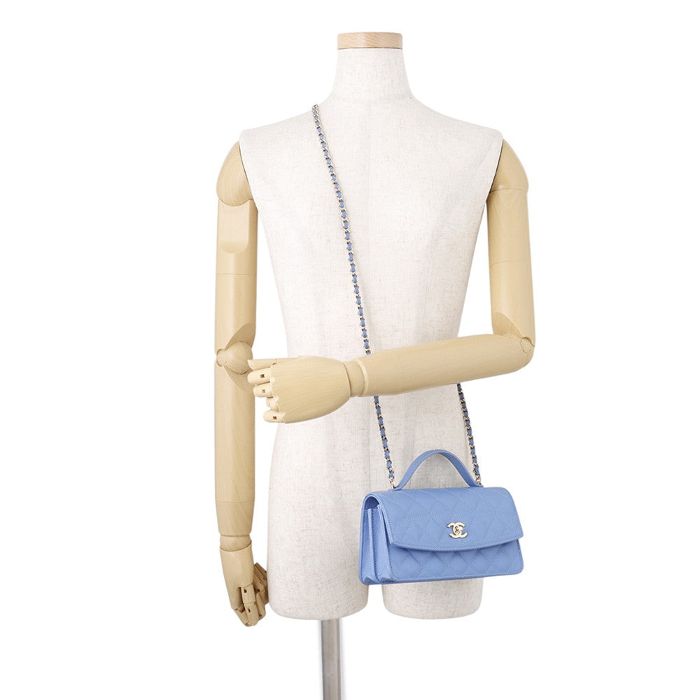 CHANEL Matelasse ChainShoulder Bag BlueAP4402 Caviar Leather