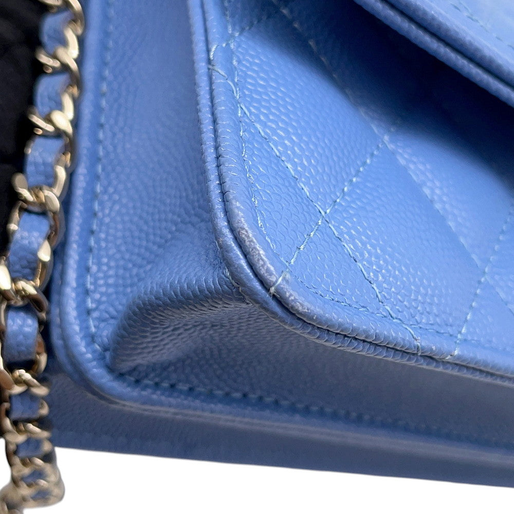 CHANEL Matelasse ChainShoulder Bag BlueAP4402 Caviar Leather