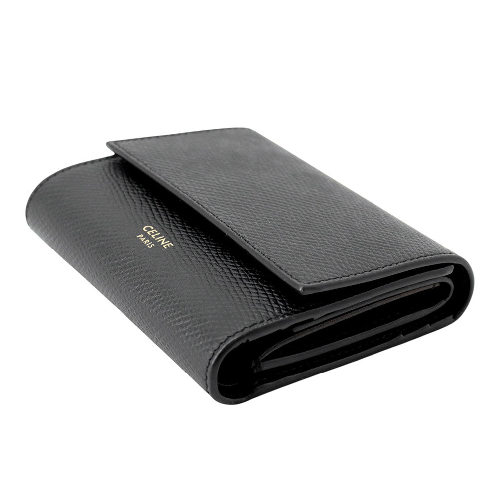 CELINE Trifold Compact Wallet Black10B573BEL Leather