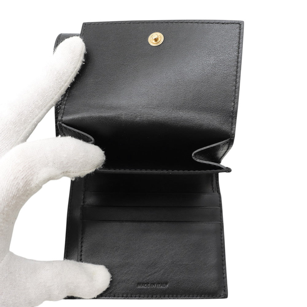 CELINE Trifold Compact Wallet Black10B573BEL Leather