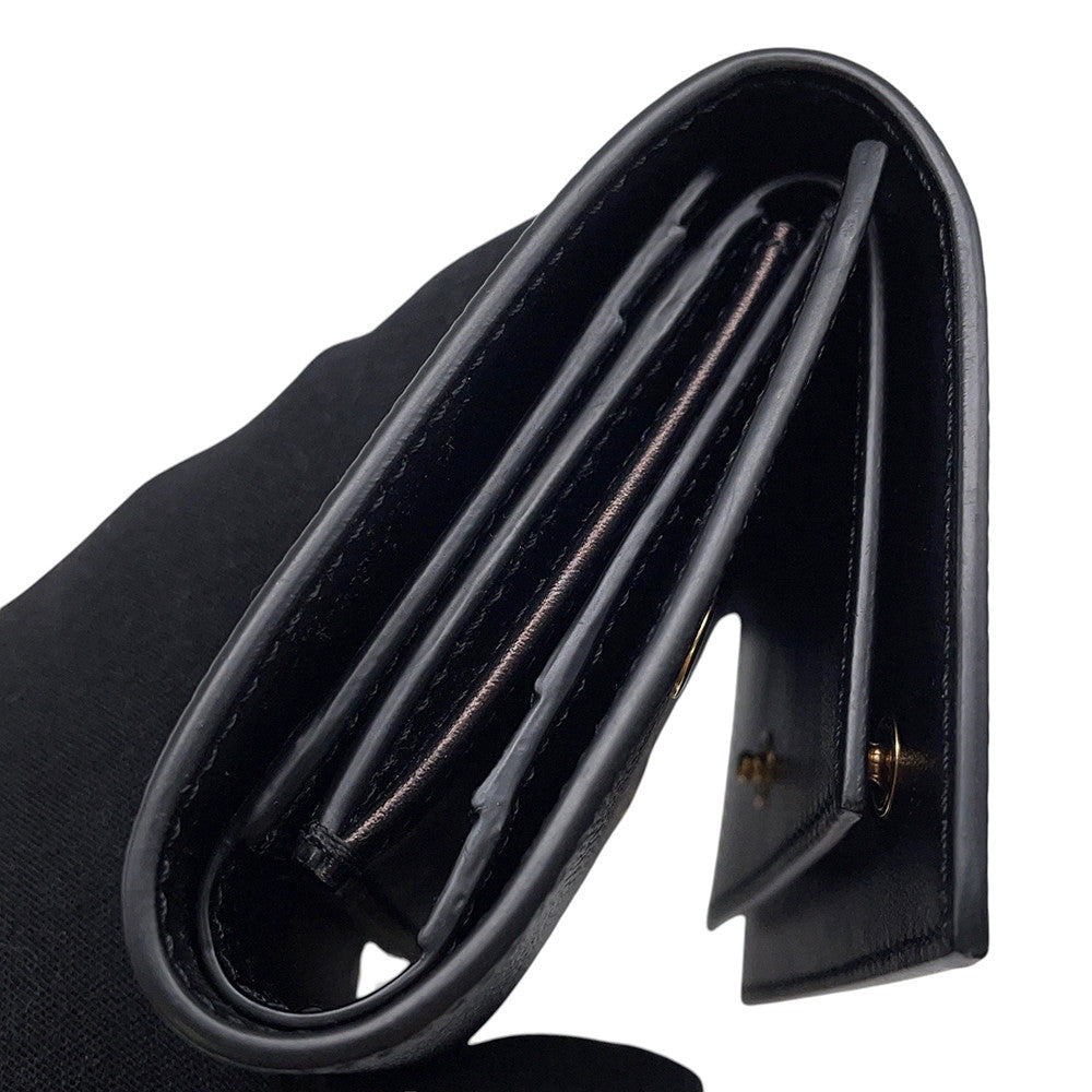 CELINE Trifold Compact Wallet Black10B573BEL Leather