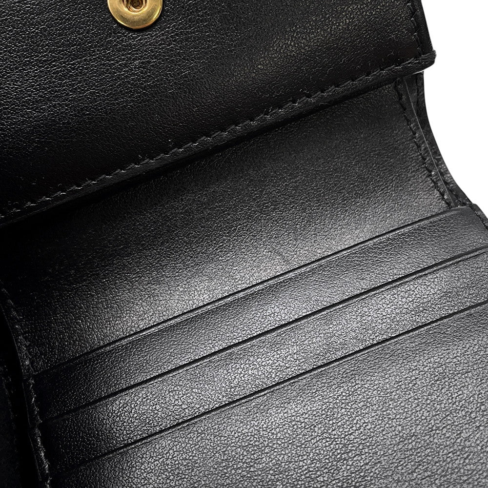 CELINE Trifold Compact Wallet Black10B573BEL Leather