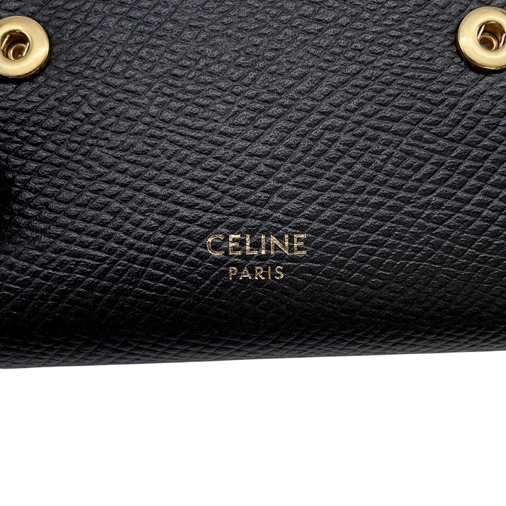 CELINE Trifold Compact Wallet Black10B573BEL Leather