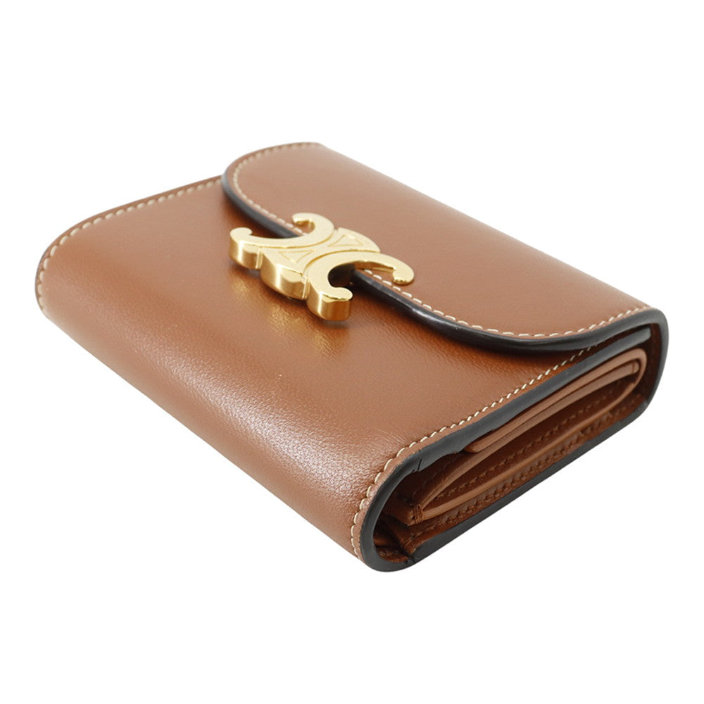 CELINE Triomphe Small Flap Wallet Brown10D783DPV Leather