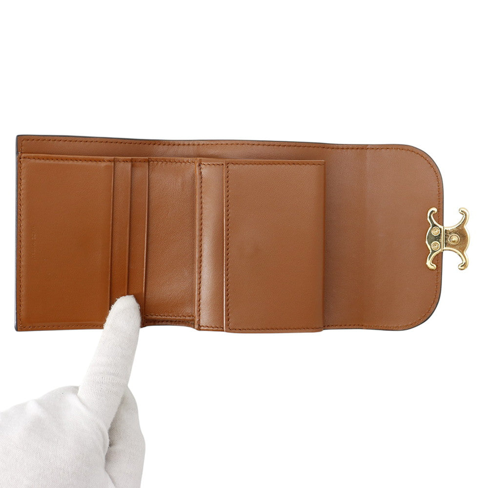 CELINE Triomphe Small Flap Wallet Brown10D783DPV Leather