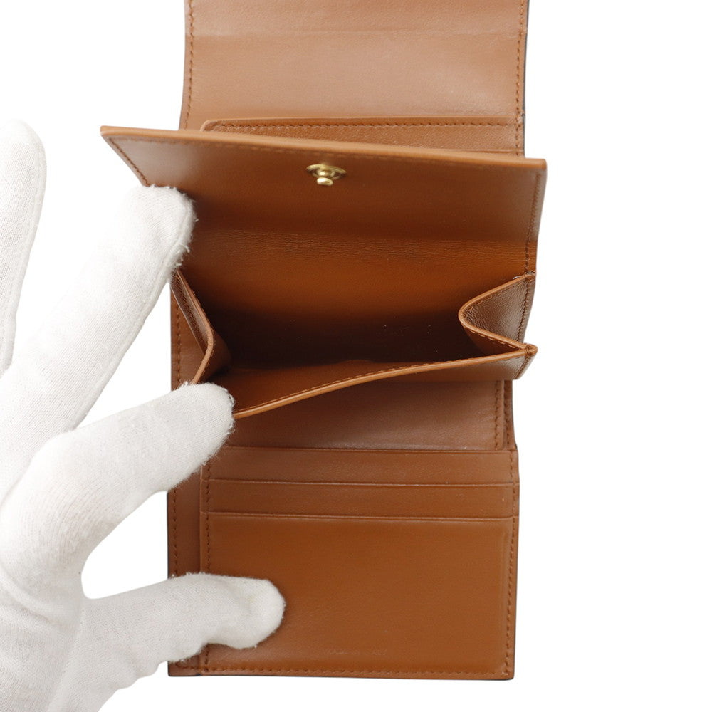 CELINE Triomphe Small Flap Wallet Brown10D783DPV Leather