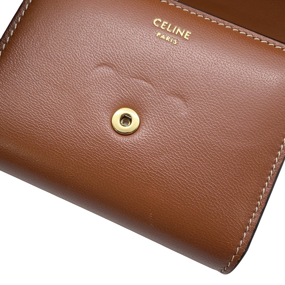 CELINE Triomphe Small Flap Wallet Brown10D783DPV Leather