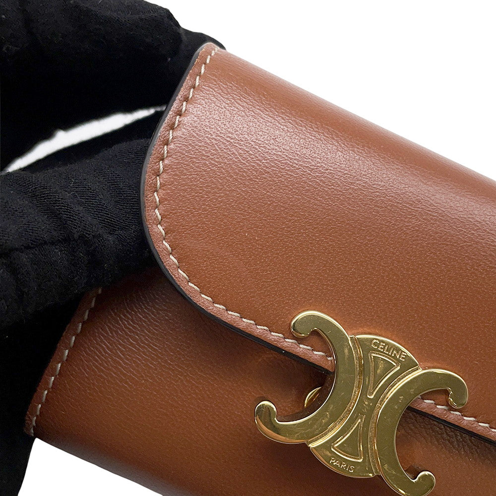 CELINE Triomphe Small Flap Wallet Brown10D783DPV Leather