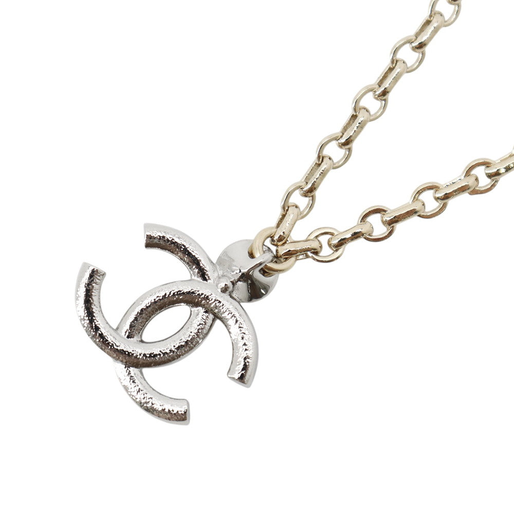CHANEL CC Logo Necklace SilverABC147 Metal Rhinestone