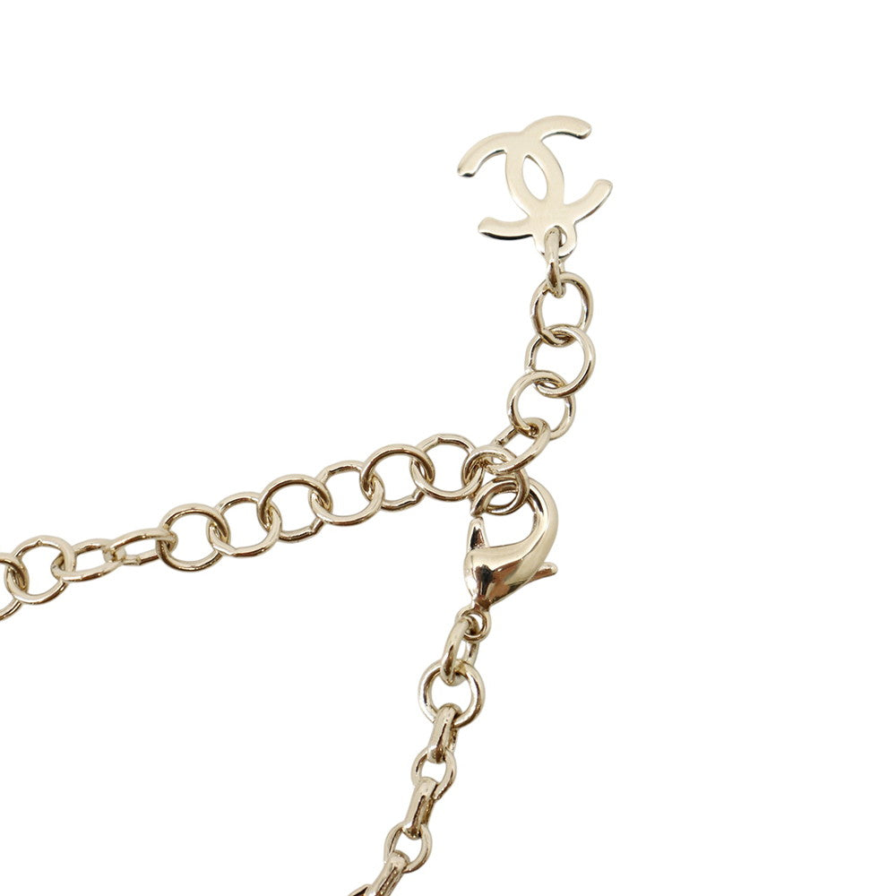CHANEL CC Logo Necklace SilverABC147 Metal Rhinestone