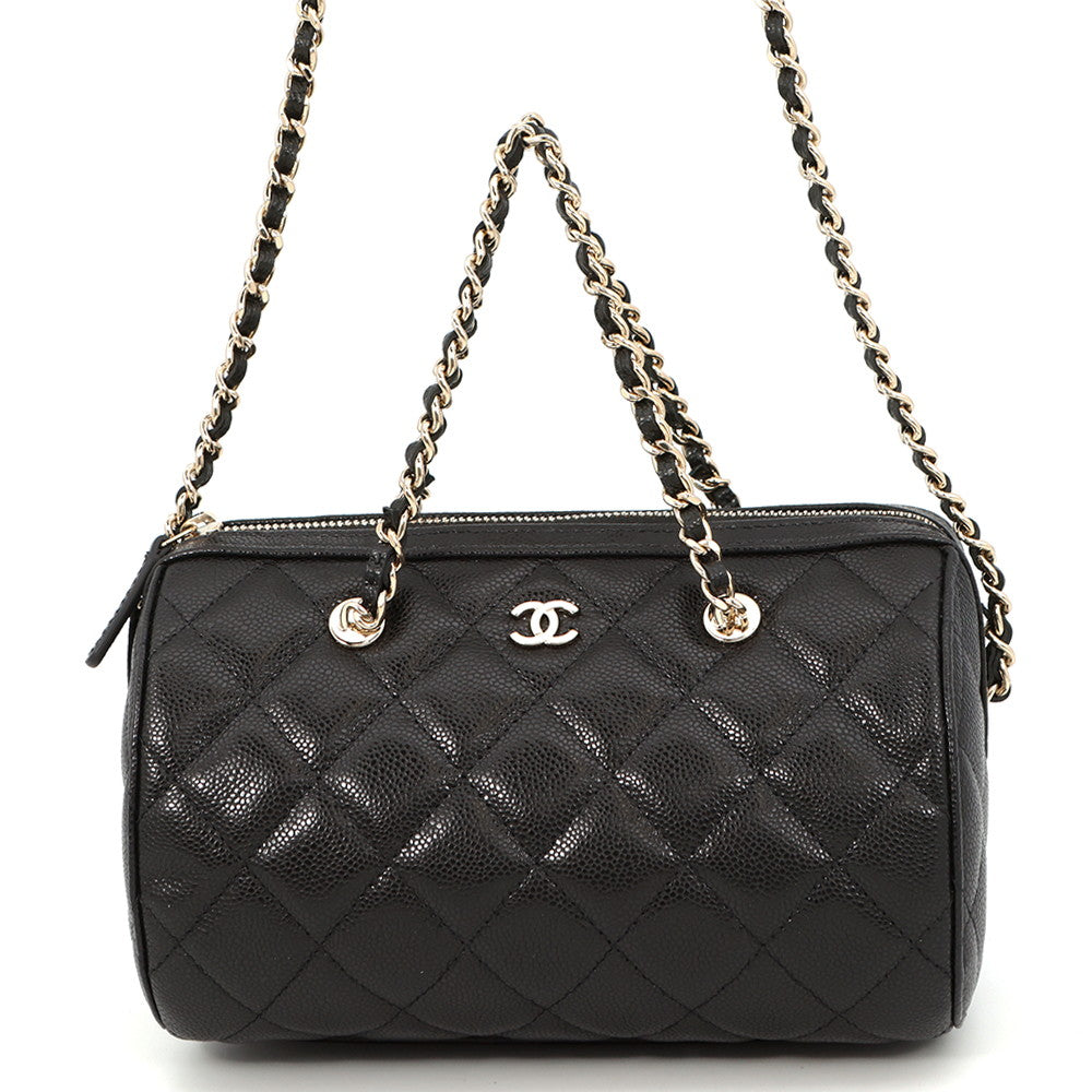 CHANEL Timeless Classics Line Mini Boston Bag BlackAP4474 Caviar Leather
