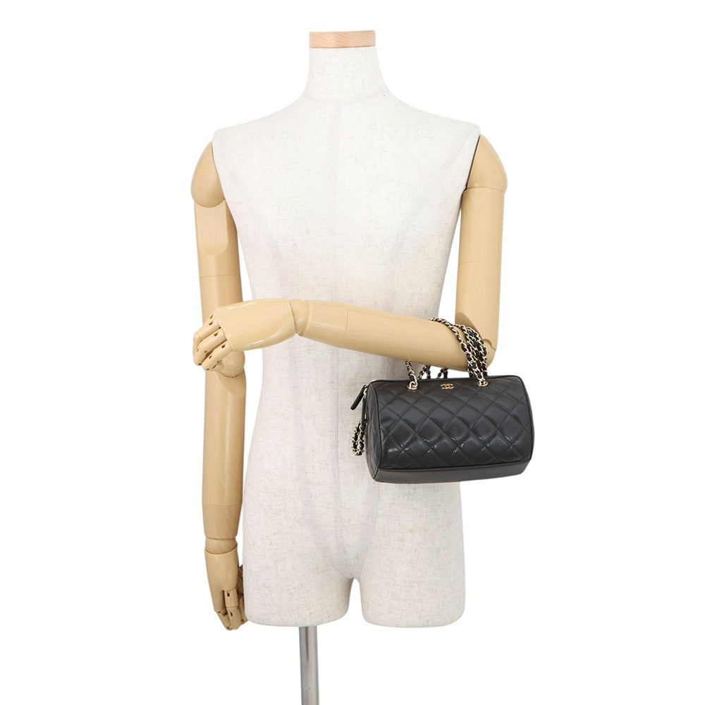 CHANEL Timeless Classics Line Mini Boston Bag BlackAP4474 Caviar Leather