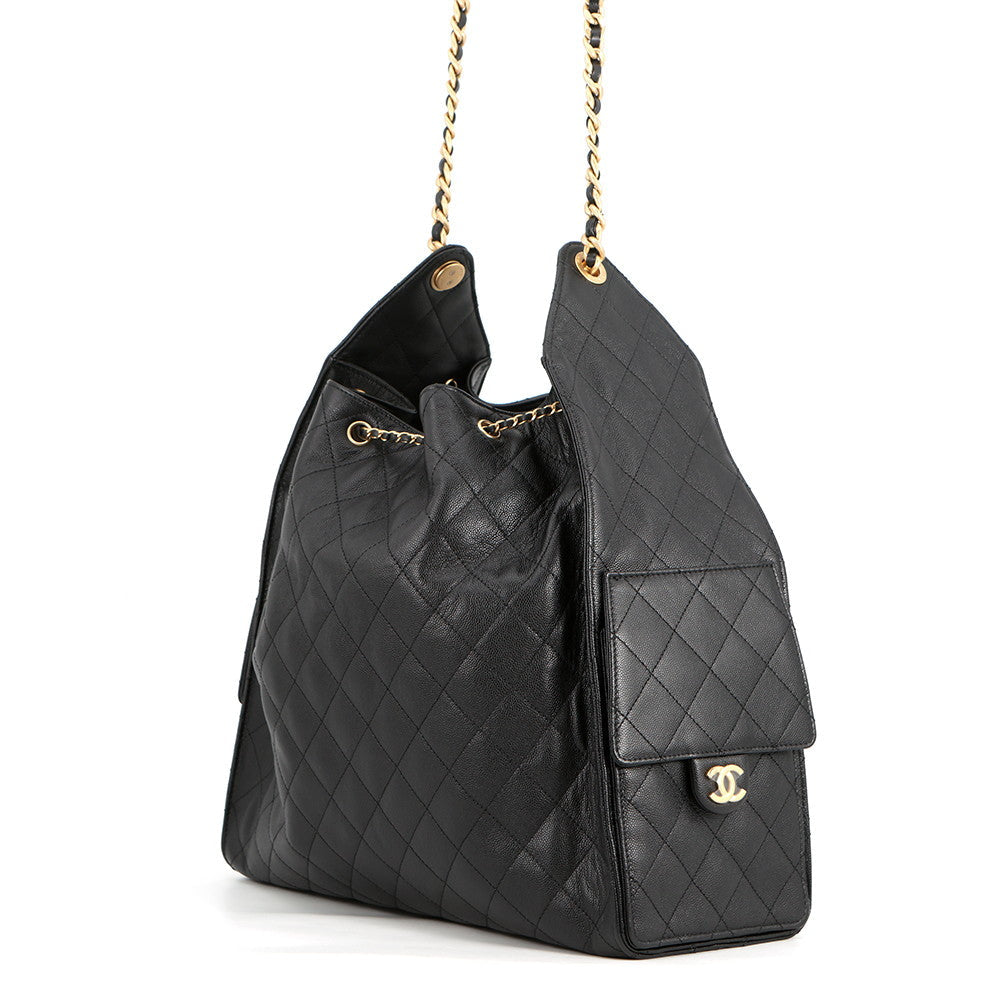 CHANEL CHANEL25 ChainShoulder Bag BlackAS5553 Caviar Leather Size Large