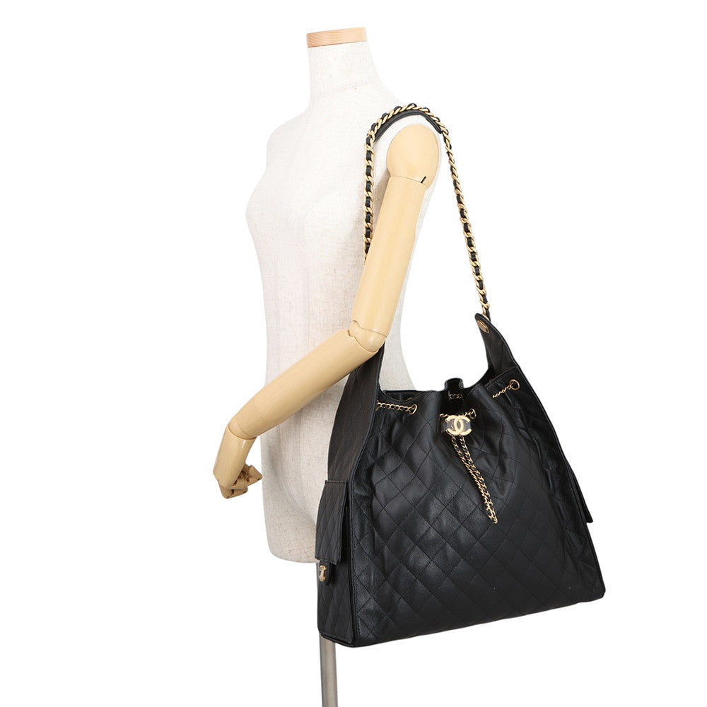 CHANEL CHANEL25 ChainShoulder Bag BlackAS5553 Caviar Leather Size Large