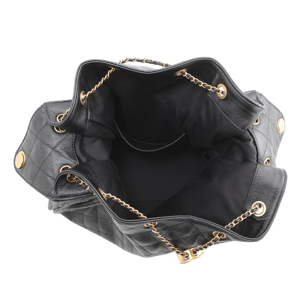 CHANEL CHANEL25 ChainShoulder Bag BlackAS5553 Caviar Leather Size Large