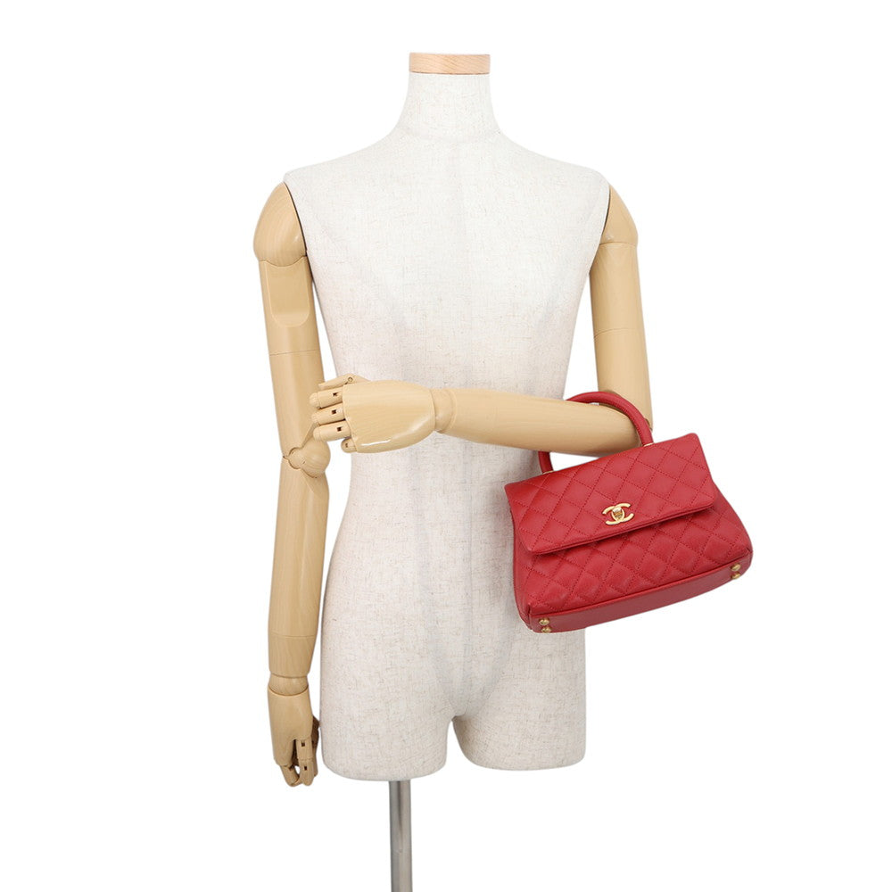 CHANEL Coco Handle 2WAYHandbag RedA92990 Caviar Leather Size XS