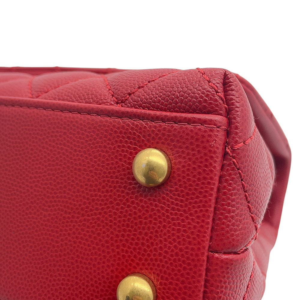 CHANEL Coco Handle 2WAYHandbag RedA92990 Caviar Leather Size XS
