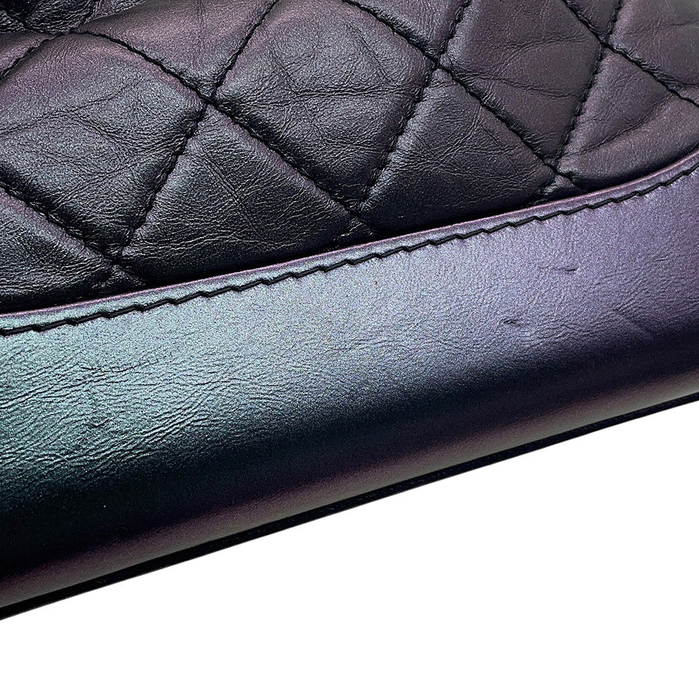 CHANEL Gabriel de CHANEL Hobo Bag MetalicPurpleA91810 Aged Calf Leather Size Small
