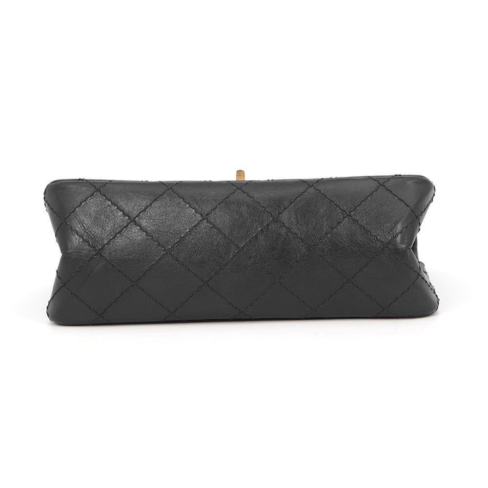 CHANEL 2.55 ChainShoulder Bag BlackAS0874 Aged Calf Leather Size Mini