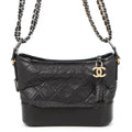 CHANEL Gabriel de CHANEL ChainShoulder Bag BlackA91810 Aged Calf Leather Size Small