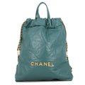 CHANEL CHANEL22 Backpack GreenAS3859 Shiny Calf Leather Size Small