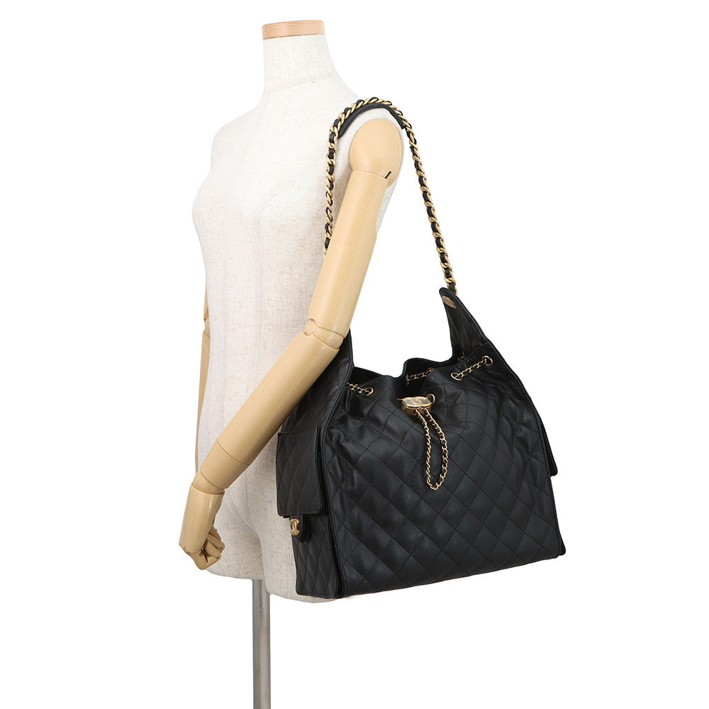 CHANEL CHANEL25 ChainShoulder Bag BlackAS5311 Caviar Leather Size Medium