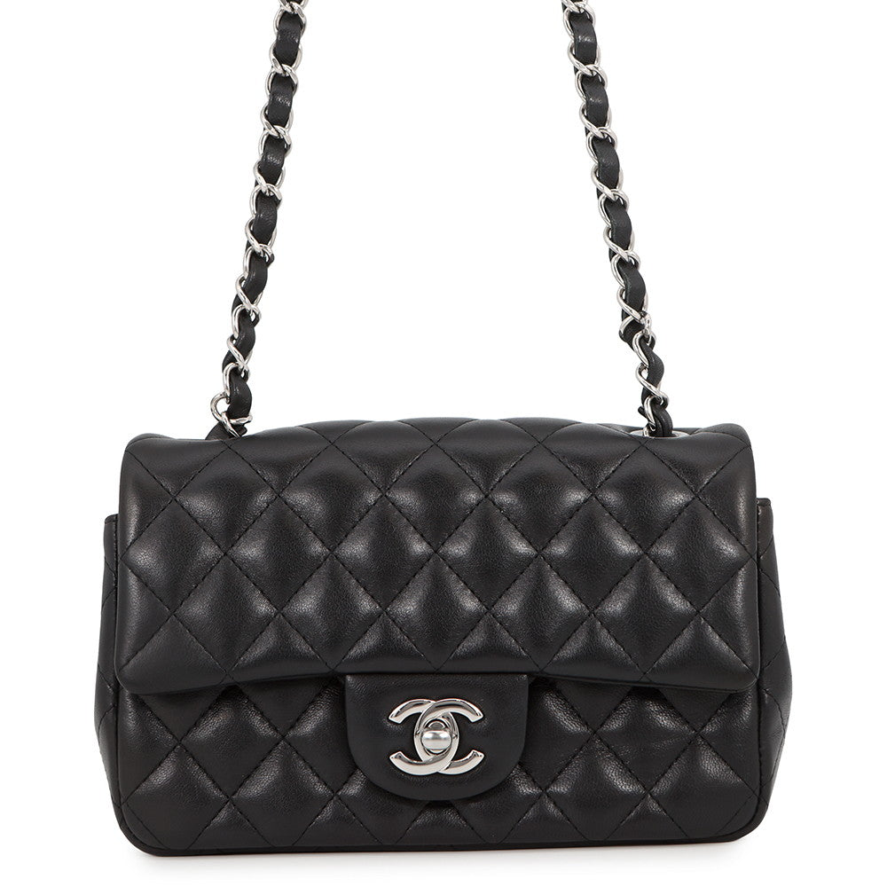 CHANEL Mini Matelasse ChainShoulder Bag BlackA69900 Lambskin Size 20